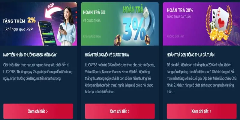 Giao diện nạp tiền vào tài khoản xn888